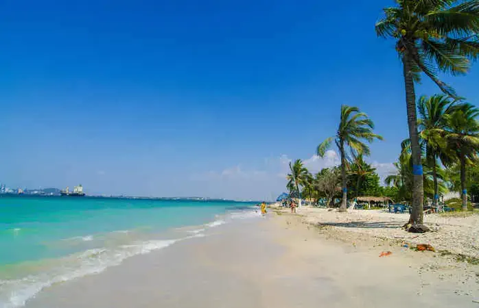 beach of the island earth bomb in front of the caribbean city of cartagena de indias in colombia